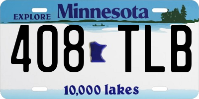 MN license plate 408TLB