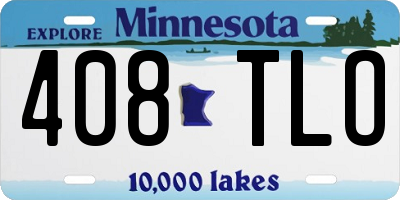 MN license plate 408TLO