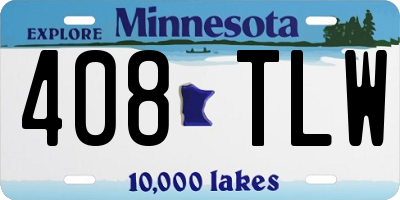 MN license plate 408TLW