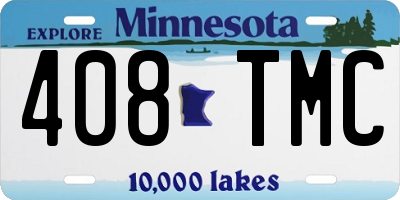 MN license plate 408TMC