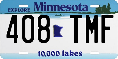 MN license plate 408TMF