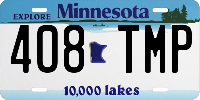MN license plate 408TMP