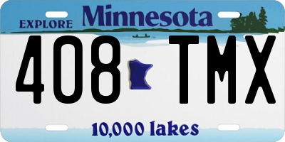 MN license plate 408TMX