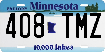 MN license plate 408TMZ