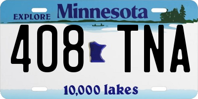 MN license plate 408TNA