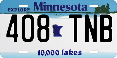 MN license plate 408TNB