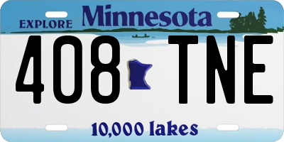 MN license plate 408TNE