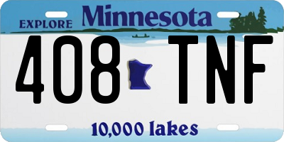 MN license plate 408TNF