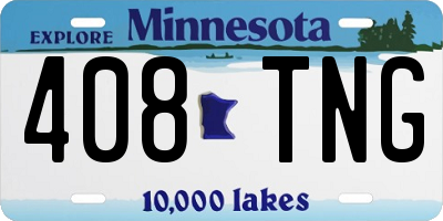 MN license plate 408TNG