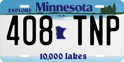 MN license plate 408TNP