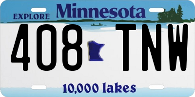 MN license plate 408TNW