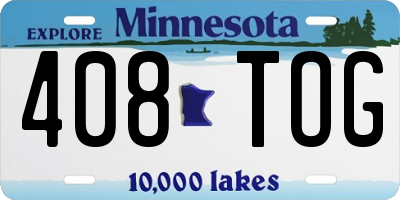 MN license plate 408TOG