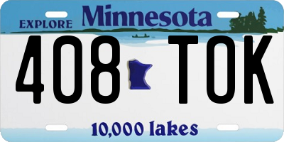 MN license plate 408TOK