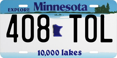 MN license plate 408TOL