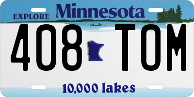 MN license plate 408TOM