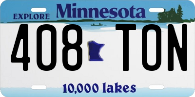 MN license plate 408TON