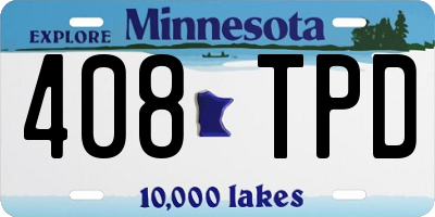 MN license plate 408TPD