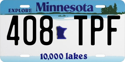 MN license plate 408TPF