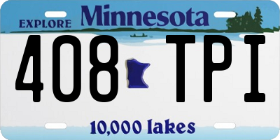 MN license plate 408TPI