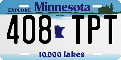 MN license plate 408TPT