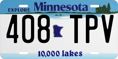 MN license plate 408TPV
