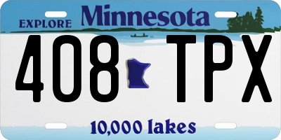 MN license plate 408TPX