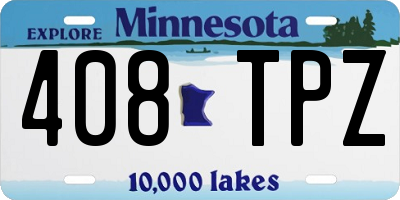 MN license plate 408TPZ