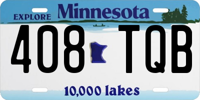 MN license plate 408TQB