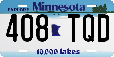 MN license plate 408TQD