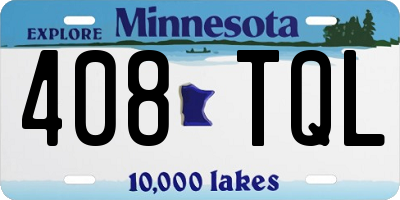 MN license plate 408TQL