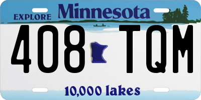 MN license plate 408TQM