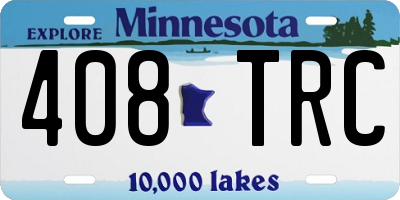 MN license plate 408TRC