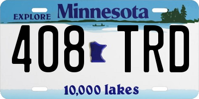 MN license plate 408TRD
