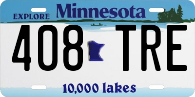 MN license plate 408TRE