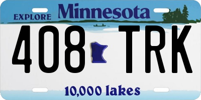 MN license plate 408TRK
