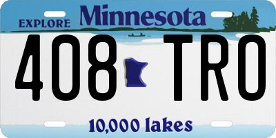 MN license plate 408TRO