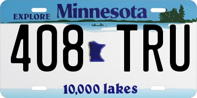 MN license plate 408TRU