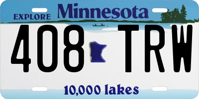 MN license plate 408TRW