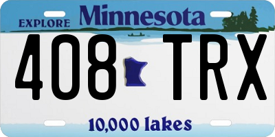 MN license plate 408TRX