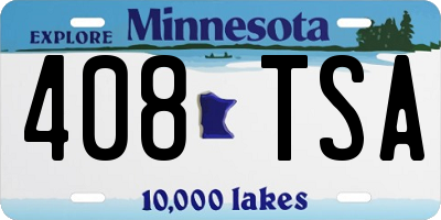 MN license plate 408TSA