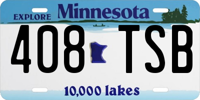 MN license plate 408TSB