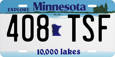MN license plate 408TSF