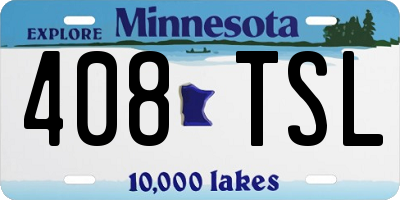 MN license plate 408TSL