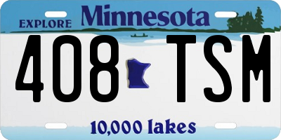 MN license plate 408TSM