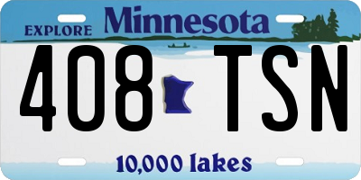 MN license plate 408TSN