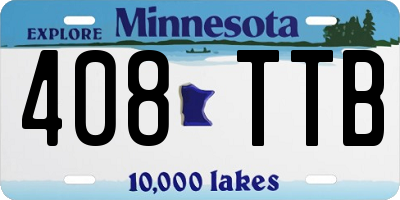 MN license plate 408TTB