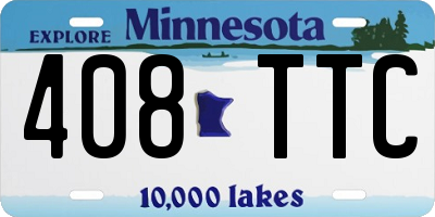 MN license plate 408TTC