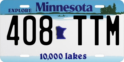 MN license plate 408TTM