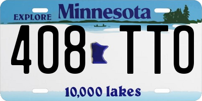 MN license plate 408TTO