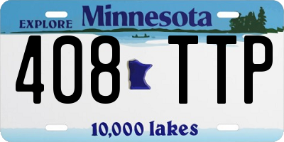 MN license plate 408TTP